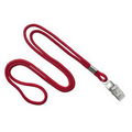 Blank Nylon Badge Lanyard w/Bulldog Clip (Red)